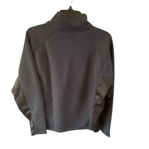Spyder Fleece Pullover Large Navy 1/4 Zip Athletic Fit Jacket Casual Athleisure - Picture 5 of 8